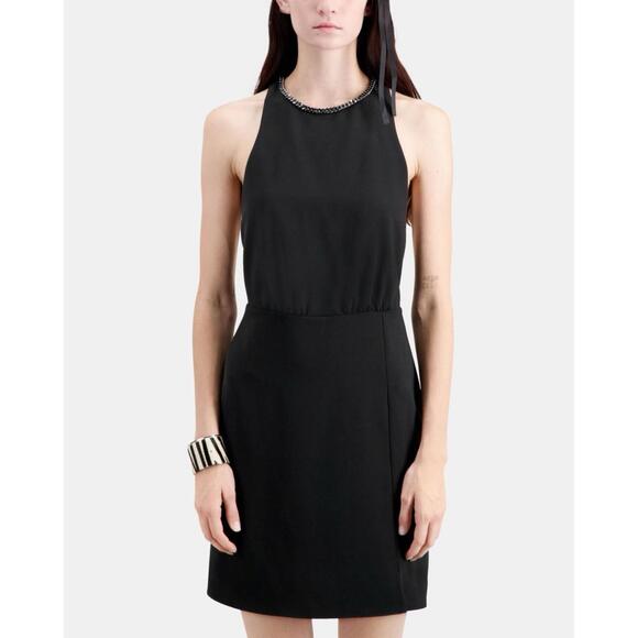NWT The Kooples Short Black Crepe Dress US Size Medium $345 MRSP - Picture 10 of 11